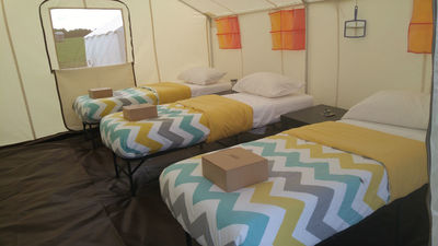 Three bed glamping tent